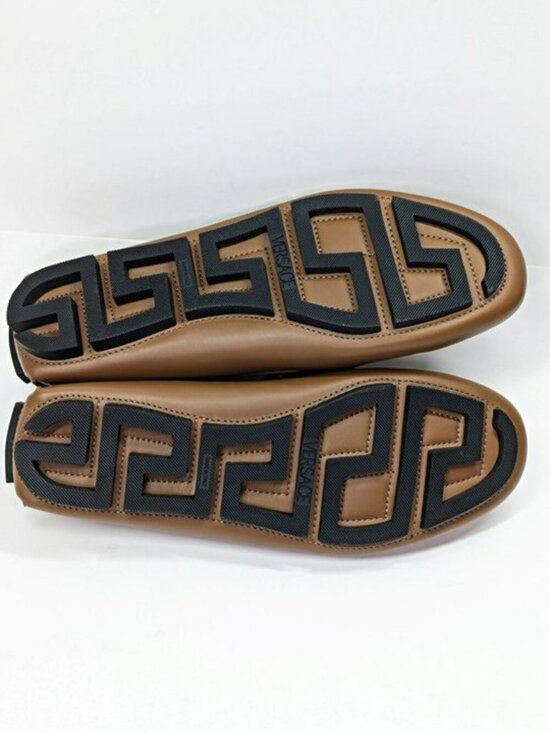 Versace Men\'s Medusa Biggie Leather Loafer Dark Toffee Size 41 (MSRP $775)